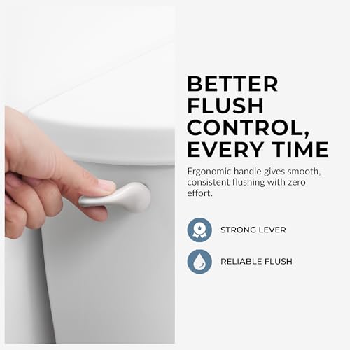 Image of Qualihome Toilet Handle Replacement (White, Side Mount)