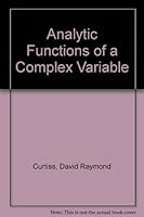 Analytic Functions of a Complex Variable B007N12FIY Book Cover