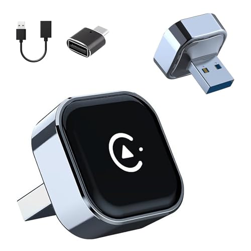 Adaptador Carplay Inalámbrico 2 En 1,Apto para Vehículos Compatibles con Carplay,Compatible con iPhone con iOS 10 O Superior Y Android 11,Un Adaptador Carplay Inalámbrico Compacto Y Práctico