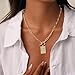 Moodear Cross Necklace for Women Trendy Dainty Chunky 14K Gold Plated Cross Necklace Toggle Clasp Paperclip Chain Necklace Faith Religious Jewelry Gift for Women