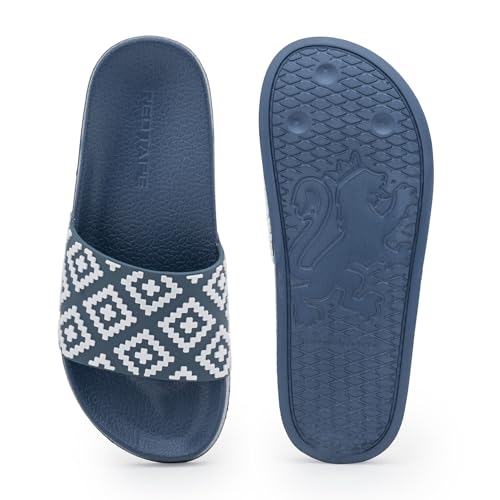 Image of Red Tape Womens Sliders in Slate Blue | Casual Pool Sliders | SLATE BLUE | 3 UK