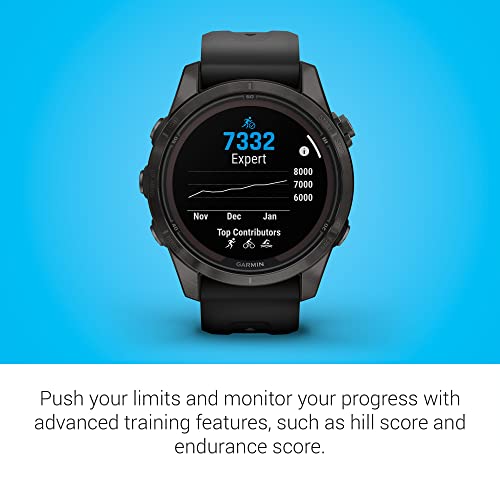 Image of Garmin Fenix 7S Pro Sapphire Solar, Carbon Gray Titanium with BlackSilicone Band