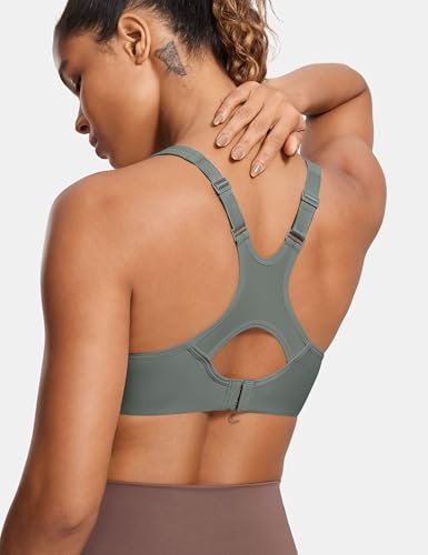 Image of SYROKAN Women's Full Support High Impact Racerback Lightly Lined Underwire Sports Bra