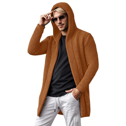 Trench en tricot pour homme de style haut de gamme à col montant protecteur
