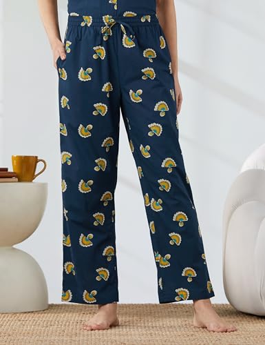 Image of Amazon Brand - Myx Women Cotton Shirt and Relaxed Pajama Set | Night Suit Set (Available in Plus Sizes)