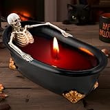 Wowagoga Skeleton Candle Decorations Gothic Skeleton in Bathtub for Home Tables Decoration Ornaments Spooky Halloween Gifts
