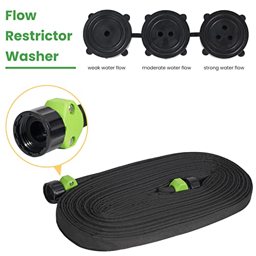 GREEN MOUNT Garden Flat Flexible Soaker Hose 1/2\" x 50 ft Drip Hoses 2 Pack Heavy Duty Save Water For Vegetable
