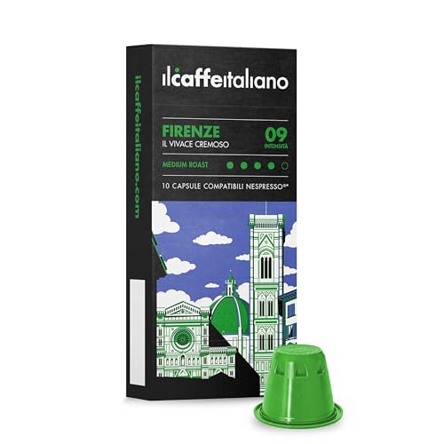 FRHOME Il Caffè Italiano Capsule compatibili con Nespresso, Miscela Firenze Intensità 9, Confezione da 100 Capsule