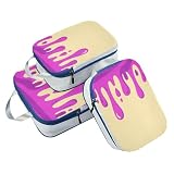 Portable 3 Piecing Packing Travel Bag 100% Polyester Garment Bag Closet Storage, Asthetic Art Colorful (3 Set)