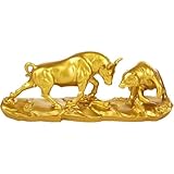 Queeninget ウォールストリート ブル＆ベア 像 ゴールド 金融専門家 株式仲買人への贈り物 [並行輸入品]