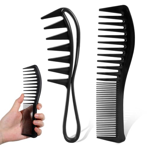 Peine de dientes anchos para cabello rizado 2 piezas miniatura 1