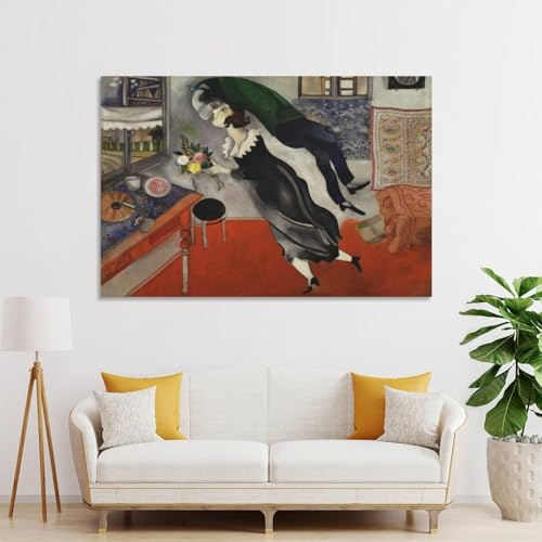 Marc Chagall impression sur toile tableau moderne de chambre décoration murale 40x60 - 4