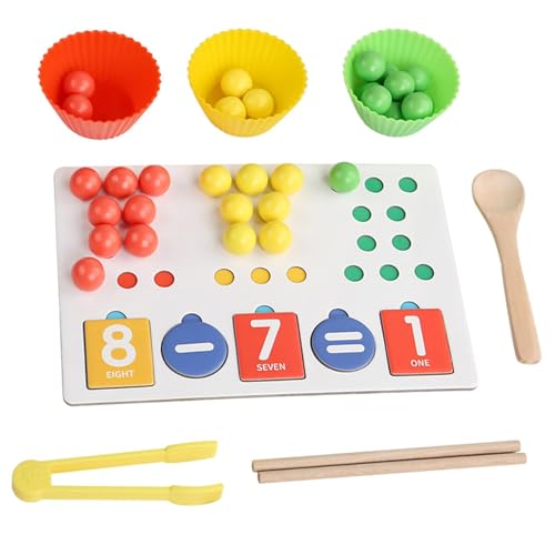 Bsbkoj STEM Math Manipulative Matching Games, Counting Toys for Kids, STEM Educational Math Games, Educational Counting Toys for Kids, Color Sorting and Math Game for Boys and Girls