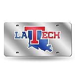 Rico Industries Louisiana Tech Bulldogs Mirrored Laser Cut License Plate Laser Tag