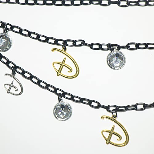 Buckle-Down Disney Belt, Chain Belt, Signature D Logo Chain Belt with Charms2