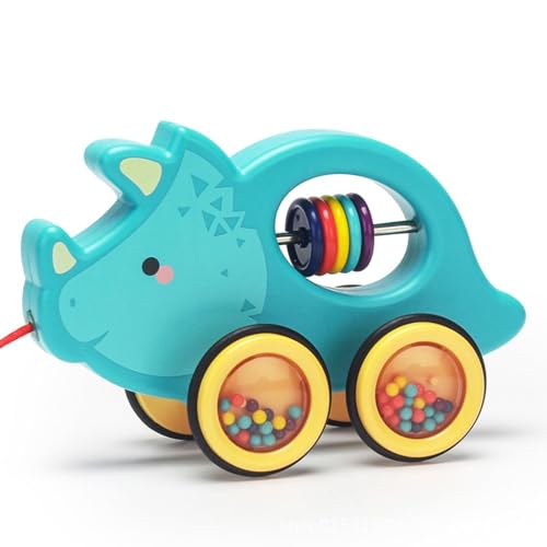 TVT引っ張る車 車のおもちゃ 手押し車 プルトイ 可愛 引き車 男の子 女の子 お散歩 玩具車 音の出るおもちゃ 誕生日 プレゼント 出産祝い ギフト 学校 ウサギ 託児室 キッズルーム (A)