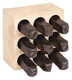 Hand Cut Number Set, 1/2in H, Gothic, Steel