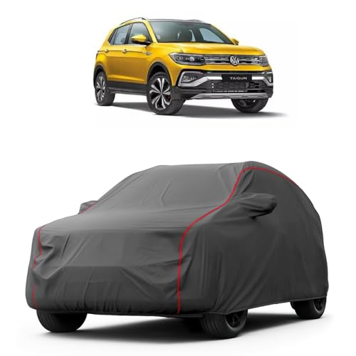 Image of Heavy-Duty Car Cover for Compatible with Volkswagen Taigun (2021 to 2025 All Models) Deluxe Car Protection Cover - Waterproof & UV-Resistant All-Season Exterior Protection