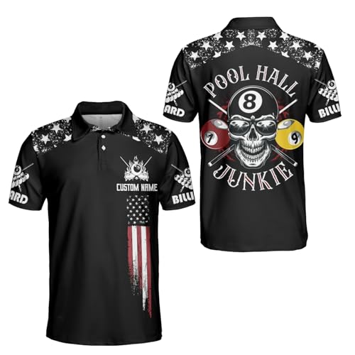 Personalized 8 Ball Billiards Shirt for Men and Women, Custom Billiard Shirt, Billiard Pool Jersey Gift for Men