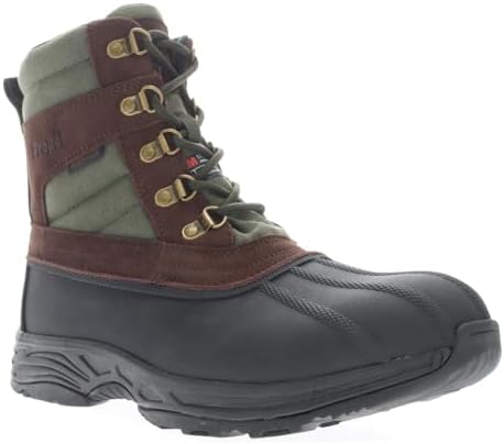 Propét Men's Cortland Durable Waterproof Snow Boots Brown/Oilve 14 XX-Wide US | Image 1