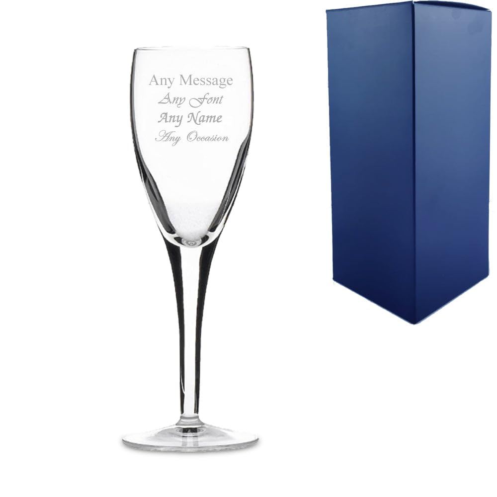 Personalised Engraved 160ml Champagne Flute Glass with Gift Box | Birthday Gifts for Her, Wedding Gift Glasses, Bridesmaid Gift