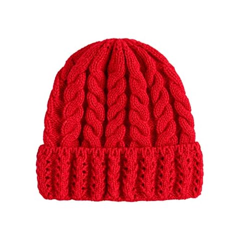 imKutie Baby Kids Winter Warm Knitted Hats, Infant Toddler Boys Girls Beanie Knit Hat 6Months - 4Years Red Cover