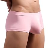Men's Sequin Fashion Boxer Briefs Pouch Low Rise Stretchy Lightweight Underwear Elastic Waist Boxers Shorts Pink L