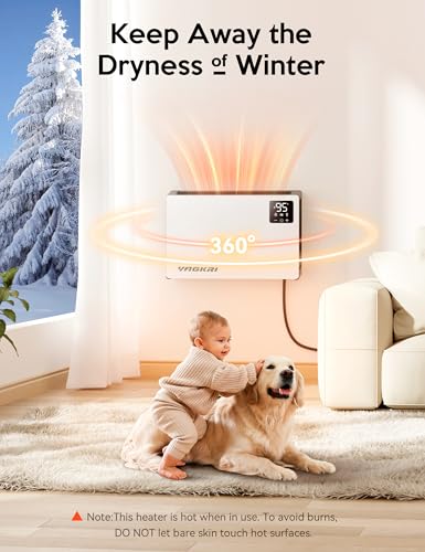VAGKRI Quiet Electric Space Heater, Wall Mounted Heater 1500W Fast Heating with Remote, 3  - image 5