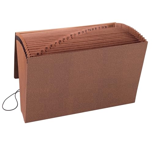 Smead TUFF Expanding File, 21 Pockets, Alphabetic (A-Z), Flap and Cord Closure, Legal Size, Redrope (70320), Pack of 1