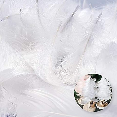 800 Pcs White Feathers Crafts Feathers Decorations Feathers, for DIY Dream Catchers Wedding Festival Party Lampshades Decorations Cover