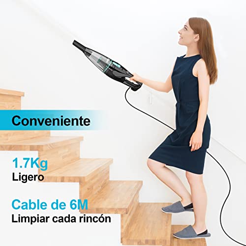 INSE-Aspiradora-Escoba-con-Cable-16-Kpa-Aspiradora-de-Mano-2-en-1-Aspirador-Potente-400W-Aspiradora-Vertical-con-2-Filtros-HEPA-y-9-Accesorios-para-SuelosPelo-de-Mascotas-etc
