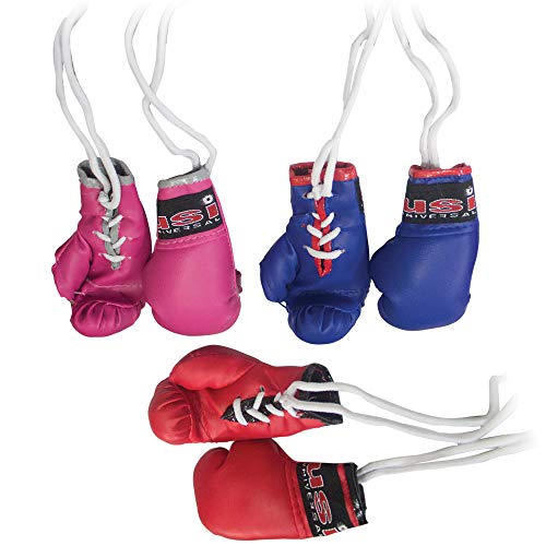 Image of USI UNIVERSAL Boxing Gloves, 613PVC Miniature Punching Bag /Karate Gloves For For Car Hanging & Souvenirs, PVC Construction (Multicolor, Pack Of 6 Pcs)