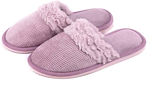 Modelo Riga Zapatillas de casa Mujer Hombre Invierno Interior cómodo cálido y Antideslizante Pantuflas Mulas Suaves de Piel sintética sin Ruido (36/37, Rosa Pastel)