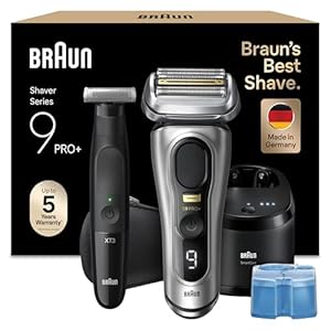 Braun Bundle mit Series 9 Pro+ Rasierer, Made in Germany, 9567cc, Silber + Series XT3 Gesicht & Körper, Körperrasierer mit Sensitiv Kammaufsatz, 45 Min Akku, Wasserdicht, XT3200, Schwarz