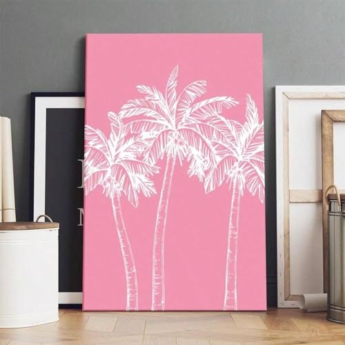 Maillot de bain rose fond rayé déco murale moderne 80x120