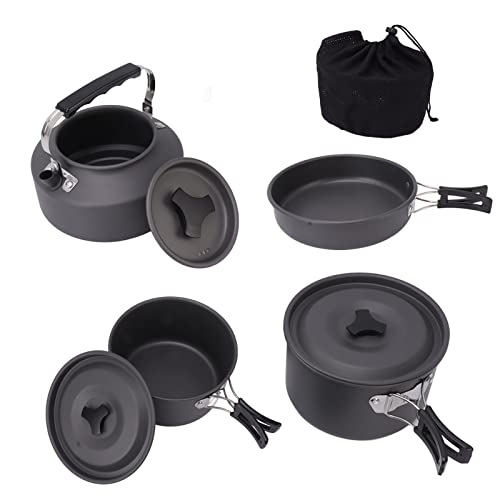 Camping Cookware Mess Kit, for Long-Lasting Camping Pots and Pans Set, Camping Cooking Set for Outdoor Backpacking Camping Hiking Picnic, Included...