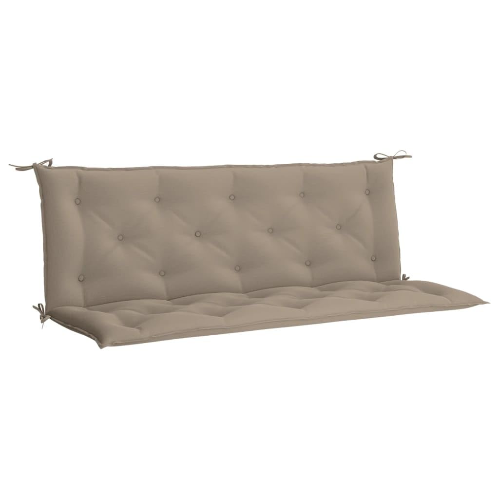 Coussin de banc de jardin taupe confortable pour soulager le dos 150cm