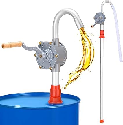 Bomba manual de mano, bomba de émbolo rotativo de diésel de aleación de aluminio, bomba de barril de aceite de 29 l/min, para bombear líquidos para gasolineras, gasolina, diésel y lubricante