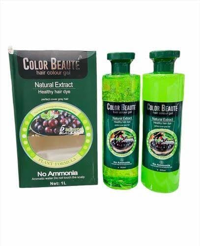 Image of Color Beaute Natural Extract Healthy Hair New Plant Formula Green Pack Dye For Men And Women, Ammonia Free For Hair Care Natural Black hair Dye Colour 1000 ML