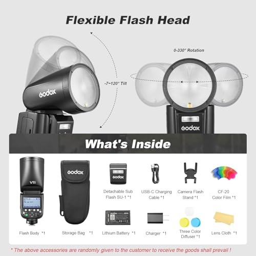 Ficha técnica Godox V1PRO-S V1Pro S Cabeza Redonda Flash de Cámara TTL Speedlite 2.4G Inalambrico TTL Speedlight Strobe 76Ws HSS 1/8000s con Bateria Li-Ion para Camaras Sony - Fernando Cortés Ficha técnica Godox V1PRO-S V1Pro S Cabeza Redonda Flash de Cámara TTL Speedlite 2.4G Inalambrico TTL Speedlight Strobe 76Ws HSS 1/8000s con Bateria Li-Ion para Camaras Sony - Fernando Cortés