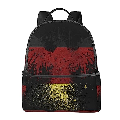 Sac à dos ordinateur drapeau Allemagne avec plusieurs poches et bandoulières ergonomiques