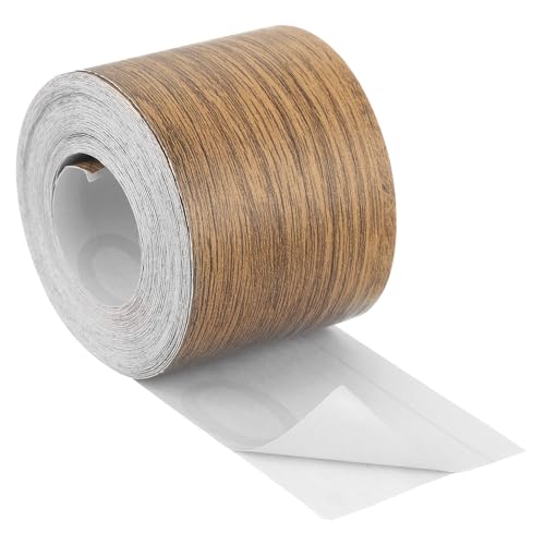 Image of uxcell 1 Roll Wood Grain Tape, 2.36 inch x 49 Ft Realistic Textured Repair Tape Self Adhesive Wood Textured Patch for Floor Wall Door Table Cabinets Desk Furniture Home Decor(Coffee Color)