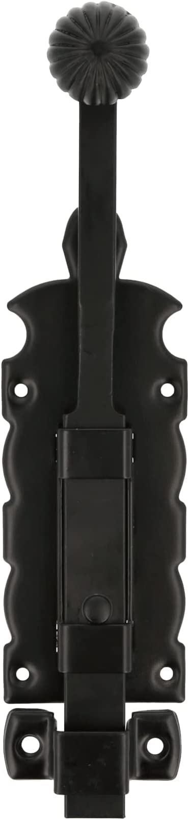 Amig - Perno di sovrapposizione | Chiusura per porte | Chiusura resistente per cancelli | Acciaio e Zama | Colore: nero | 250 x 60 mm | Viti incluse