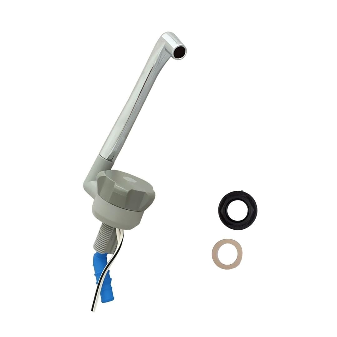 Rubinetto singolo pieghevole per acqua fredda, 12 V, micro interruttore cromato, per caravan, camper, camper o barca
