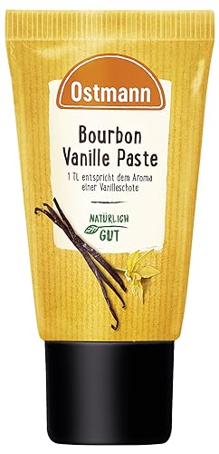 Bild: Ostmann Gewrze - Bourbon Vanillepaste aus natrlichen Zutaten, fr Kuchen, Cremes und Desserts, 1 TL = Aroma einer Borubon Vanille-Schote- 50 g in praktischer Dosier-Tube fr 3,39 EUR bei amazon.de