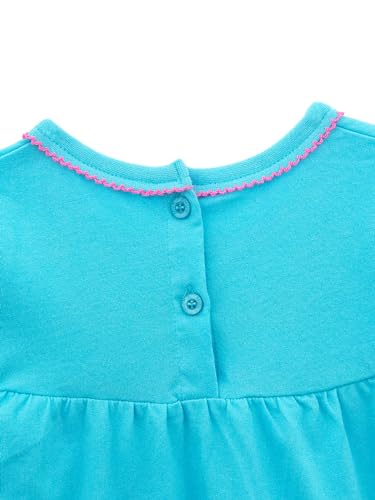 Image of HILEELANG Toddler Little Girl Summer Dress Sleeveless Cotton Casual Flower Shirt Playwear Jumper Skirt Sundress