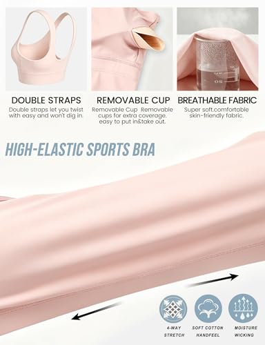 Image of Buauty Sports Bras for Women, High Support Sport Bra Workout Built in Bra Scoop Neck U Back Yoga Sports Bra