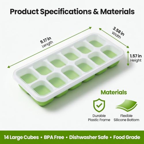 Set de 2 Moldes de Silicona para Cubitos de Hielo con Tapa miniatura 5