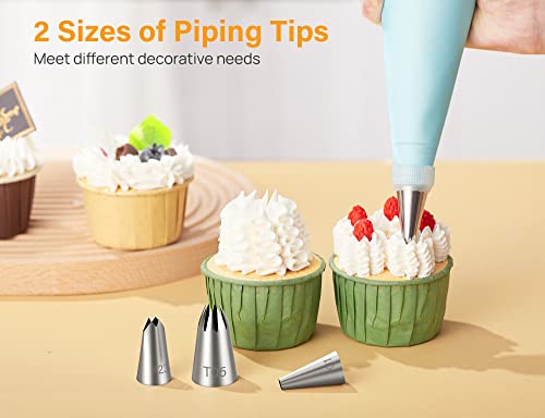Kootek 54 In 1 Piping Bags And Tips Set With 13 Large Size Piping Tips, 35 Standard Size Icing Tips, 2 Reusable Pastry Bags 12 Inch, Cake Decorating Kit Supplies, Frosting Piping Kit For Cake, Cupcake #TOP5