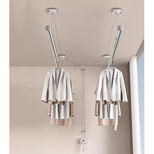 Étendoir à linge de plafond résistant pour draps et vêtements longs